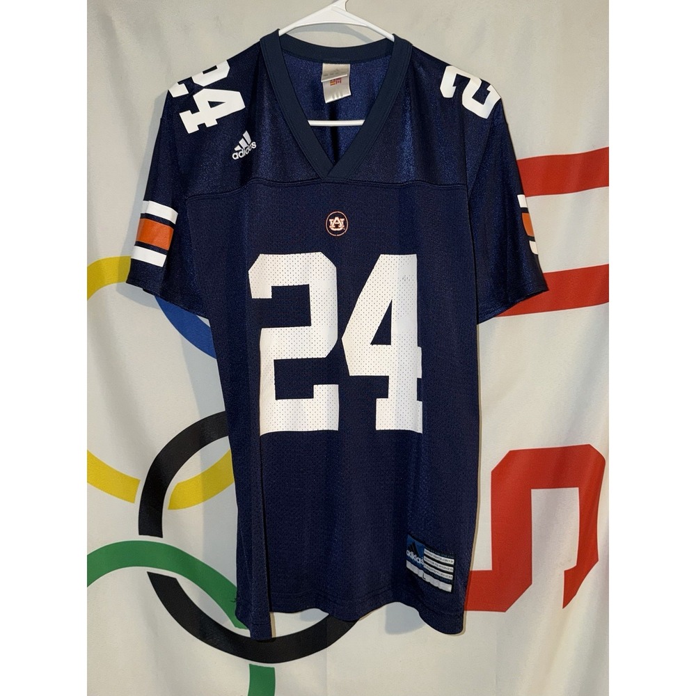 Adidas Auburn Tigers Football Jersey Youth Large Navy Blue #24 Vintage